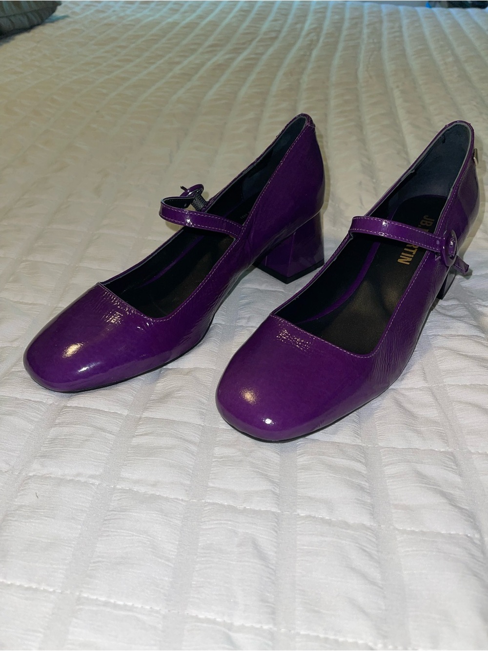 JB.Martin Purple Mary Jane Block Heel Pumps